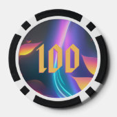 Neon Futuristic Poker Party Corporate Business Pokerchips (Rückseite)