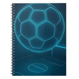 Neon Futuristic Soccer Field Art Notizblock