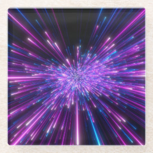 Neon-Galaxie Kosmischer Abstrakter Hintergrund Glasuntersetzer