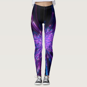 Neon-Galaxie Kosmischer Abstrakter Hintergrund Leggings
