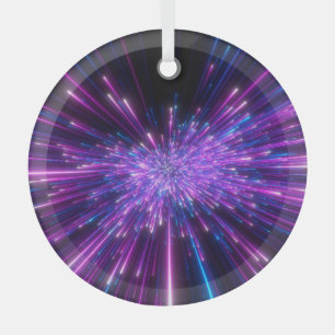 Neon-Galaxie Kosmischer abstrakter Hintergrund Ornament Aus Glas