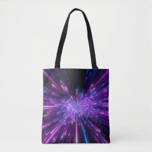 Neon-Galaxie Kosmischer Abstrakter Hintergrund Tasche
