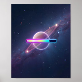 Neon-Galaxie lädt Planet Poster