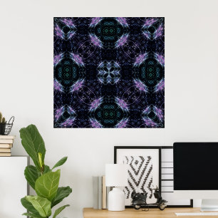 Neon-Galaxie-Mandala mit futuristischem Glanz Poster