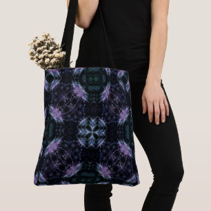Neon-Galaxie-Mandala mit futuristischem Glanz Tasche