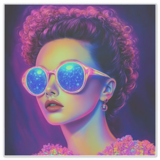 Neon Galaxy Glamour Aufkleber (Vorderseite)