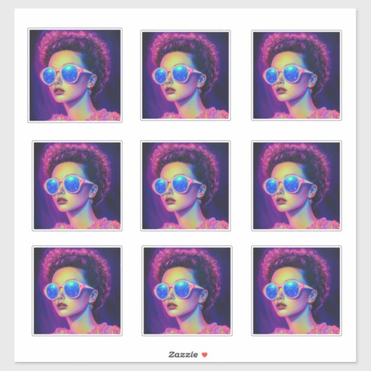 Neon Galaxy Glamour Aufkleber (Blatt)