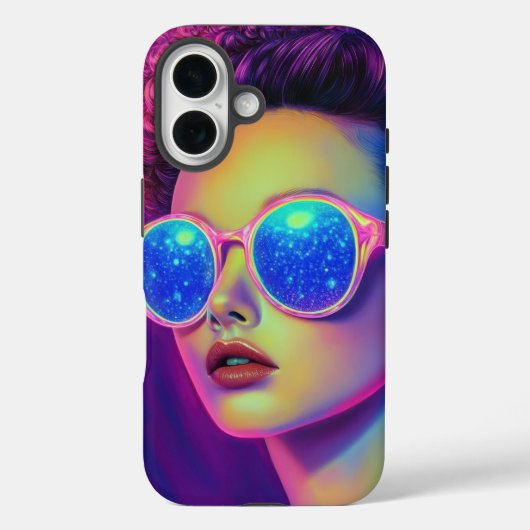 Neon Galaxy Glamour Case-Mate iPhone Hülle (Rückseite)