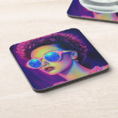 Neon Galaxy Glamour Getränkeuntersetzer (Linke Seite)