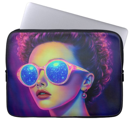 Neon Galaxy Glamour Laptopschutzhülle (Vorderseite)