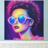 Neon Galaxy Glamour Leinwanddruck (Insitu (Holzboden))