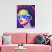 Neon Galaxy Glamour Leinwanddruck (Insitu (Wohnzimmer))
