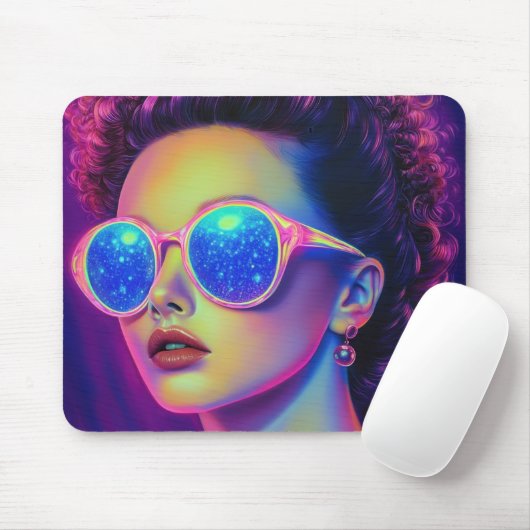 Neon Galaxy Glamour Mousepad (Mit Mouse)