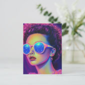 Neon Galaxy Glamour Postkarte (Stehend Vorderseite)