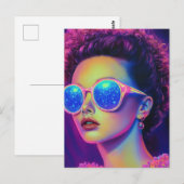 Neon Galaxy Glamour Postkarte (Vorne/Hinten)