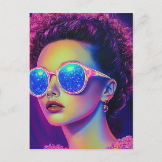 Neon Galaxy Glamour Postkarte (Vorderseite)