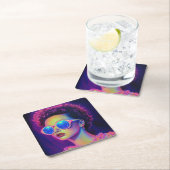 Neon Galaxy Glamour Rechteckiger Pappuntersetzer (Vor Ort)