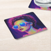 Neon Galaxy Glamour Rechteckiger Pappuntersetzer (angewinkelt)