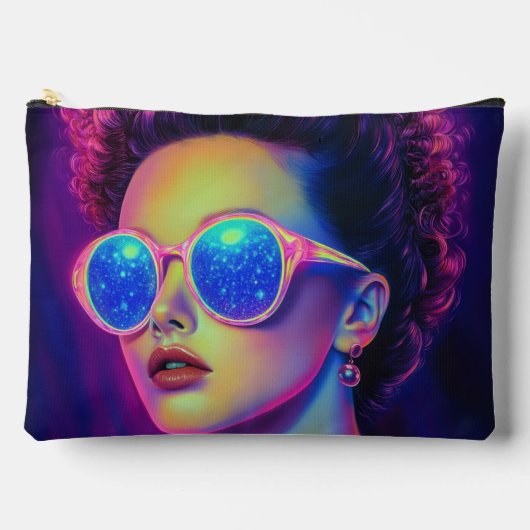 Neon Galaxy Glamour Zubehörtasche (Vorderseite)