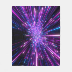 Neon Galaxy Kosmischer Abstrakter Hintergrund Fleecedecke