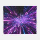 Neon Galaxy Kosmischer Abstrakter Hintergrund Fleecedecke (Vorderseite (Horizontal))