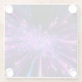 Neon Galaxy Kosmischer Abstrakter Hintergrund Glasuntersetzer (Rückseite)