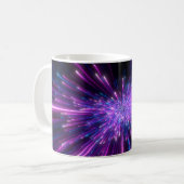 Neon Galaxy Kosmischer Abstrakter Hintergrund Kaffeetasse (Vorderseite Links)