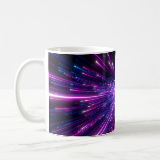 Neon Galaxy Kosmischer Abstrakter Hintergrund Kaffeetasse (Links)