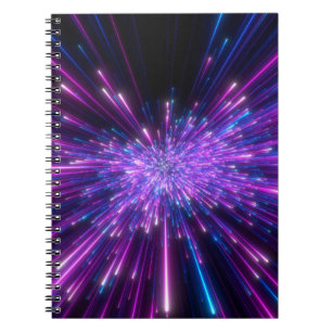 Neon Galaxy Kosmischer Abstrakter Hintergrund Notizblock