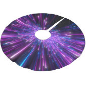 Neon Galaxy Kosmischer Abstrakter Hintergrund Polyester Weihnachtsbaumdecke (Schrägansicht)