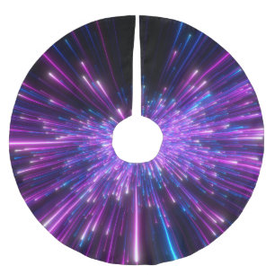 Neon Galaxy Kosmischer Abstrakter Hintergrund Polyester Weihnachtsbaumdecke