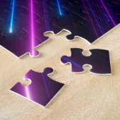 Neon Galaxy Kosmischer Abstrakter Hintergrund Puzzle (Seite)