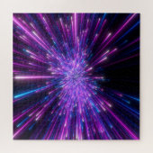 Neon Galaxy Kosmischer Abstrakter Hintergrund Puzzle (Horizontal)