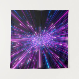 Neon Galaxy Kosmischer Abstrakter Hintergrund Wandteppich