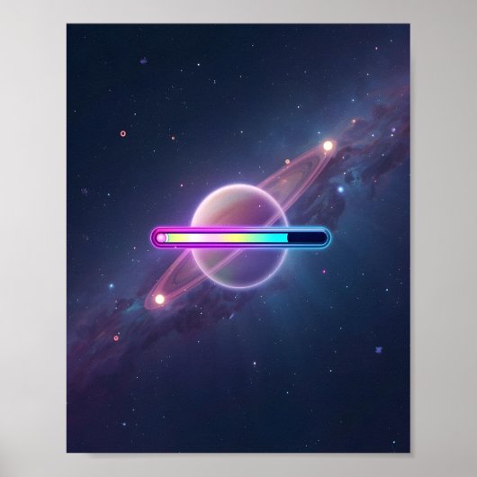 Neon Galaxy Loading Planet Poster (Vorne)