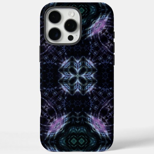Neon Galaxy Mandala mit futuristischem Glühen Case-Mate iPhone Hülle (Rückseite)