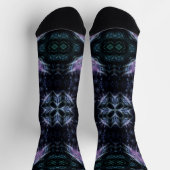 Neon Galaxy Mandala mit futuristischem Glühen Socken (Oben)