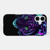 Neon Galaxy Tiger Glowing Eyes Handyhülle iPhone 16 Hülle (Rückseite (Horizontal))
