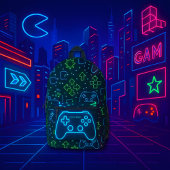 Neon Gamer Backpack - Individuelle Name Bedruckter Rucksack
