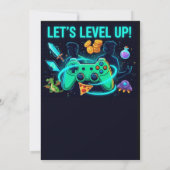 Neon Gamer Birthday Invitation Editable Template Einladung (Rückseite)