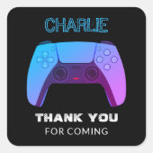 NEON GAMER CONTROLLER-EBENE QUADRATISCHER AUFKLEBER (Vorderseite)