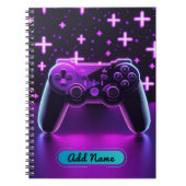 Neon Gamer Controller-Notebook - bedienerfähiger N Notizblock (Vorderseite)