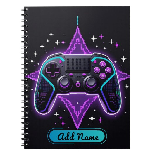 Neon Gamer Controller-Notebook - bedienerfähiger N Notizblock (Vorderseite)