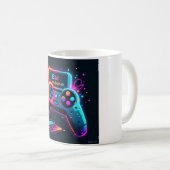 Neon Gamer Eid Mubarak Celebration Kaffeetasse (VorderseiteRechts)