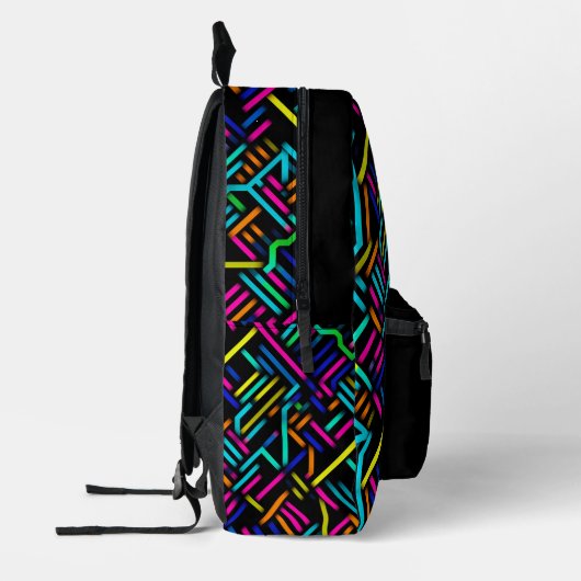 Neon Gamer Geometric Monogram Bedruckter Rucksack (Links)