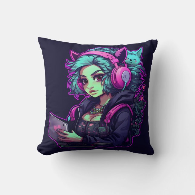 Neon Gamer Kissen (Vorderseite)
