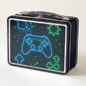 Neon Gamer Lunch Box - Individuelle Name (Vorderseite)