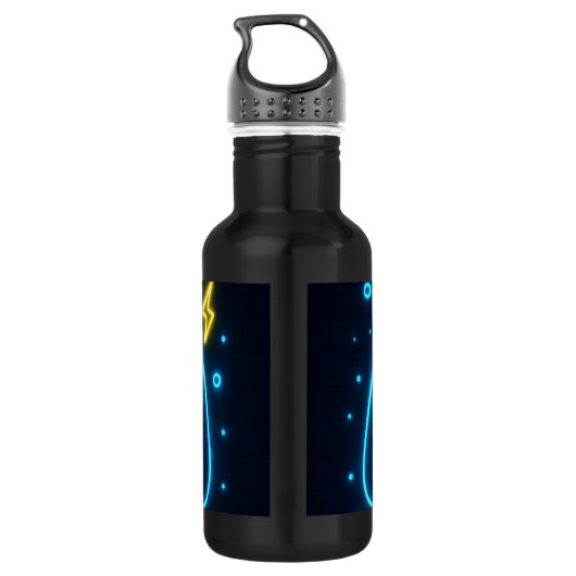 Neon Gamer Wasserflasche - Individuelle Name (Rückseite)