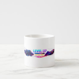Neon Gamer Wrap Coffee Mug 🎮 | LEVEL UP Coffee Fi Espressotasse