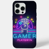 Neon Gamers Spiel und Gewinn Case-Mate iPhone Hülle (Rückseite)